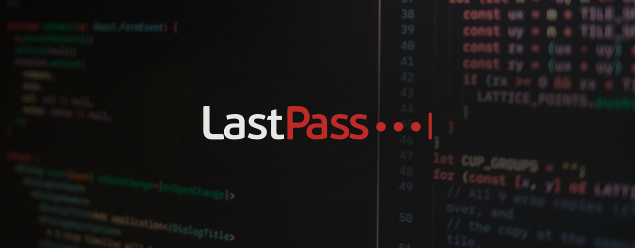 LastPass logo over stilized code